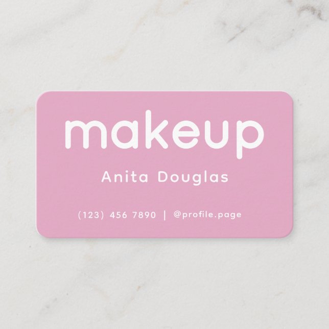 Clean modern minimalist makeup  business card (Front)