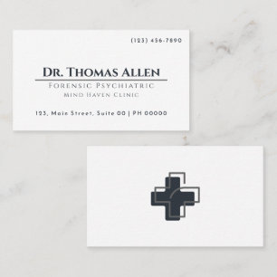 Clean Modern Minimalist Medical Psychiatric Health Business Card