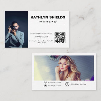 clean Modern Minimalist Professional Photography Business Card