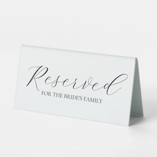 Clean & Modern Reserved Wedding Sign (Front)