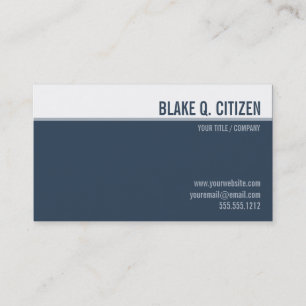 Clean modern slate blue business card