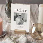 Clean Modern Wedding Photo Table Number<br><div class="desc">Add a timeless touch to your wedding reception with this elegant black and white photo table number card. Featuring a modern minimalist layout with your favourite photo, the table number is displayed in bold typography for easy visibility. Perfect for classic, modern, or romantic wedding themes, this personalised card helps guide...</div>