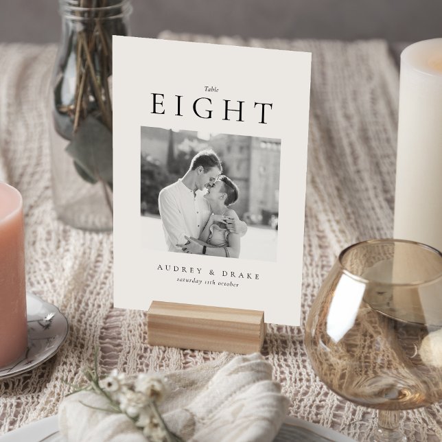 Clean Modern Wedding Photo Table Number (Creator Uploaded)