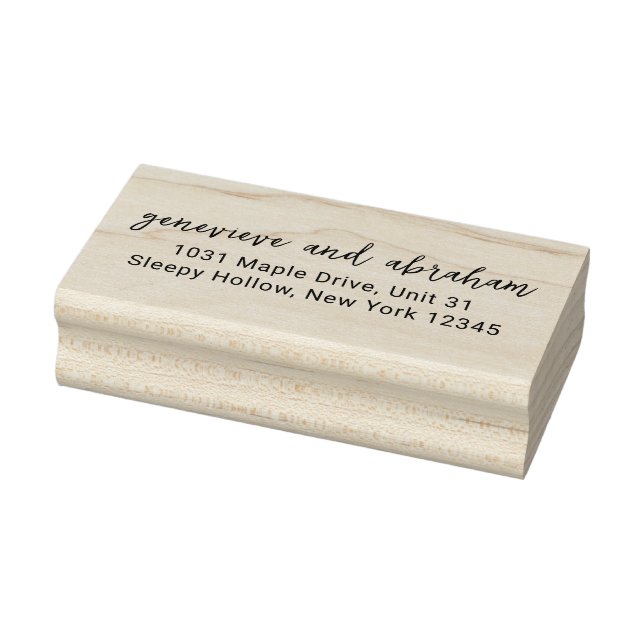 Clean Modern Wedding Return Address Rubber Stamp (Stamp)