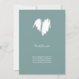 Clean Monochrome Classic Graffiti Love Heart Invitation