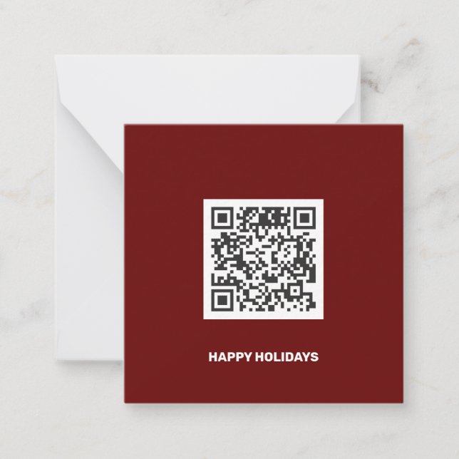 Clean Monochrome Corporate QR Code Christmas Tree Card (Front)