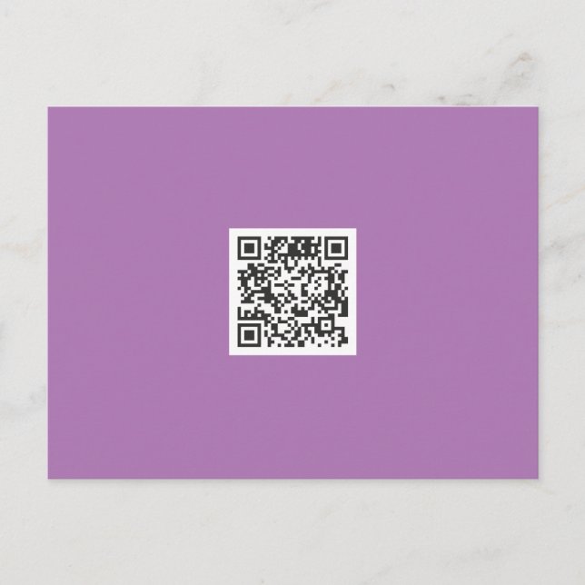 Clean Monochrome Flat Colour QR Code Postcard (Front)