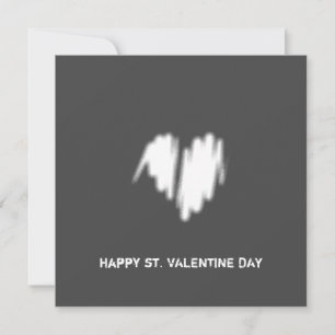 Clean Monochrome Modern White Heart QR Code Card