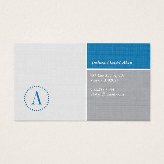 Clean Monogram Business Card