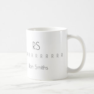 clean monogram (name + initials) coffee mug