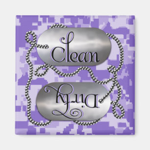 Clean N Dirty Dog Tags 1 (Dishwasher Magnet) Magnet