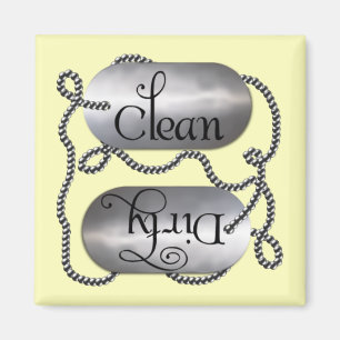 Clean N Dirty Dog Tags 4 (Dishwasher Magnet) Magnet