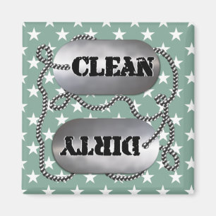 Clean N Dirty Dog Tags 7 (Dishwasher Magnet) Magnet