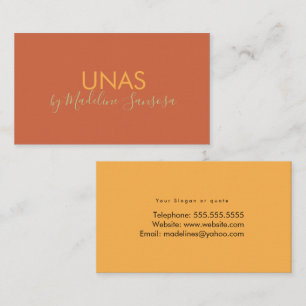 Clean Nail Technician Orange Business Card