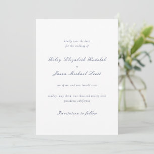 Clean Navy Blue Elegant Wedding Save The Date