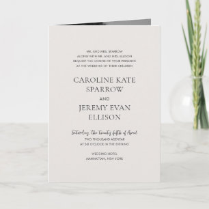 Clean Neutral QR Code Elegant Wedding Invitation