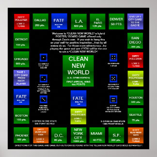 CLEAN NEW WORLD BOARD GAME (U.S. EDITION) POSTER