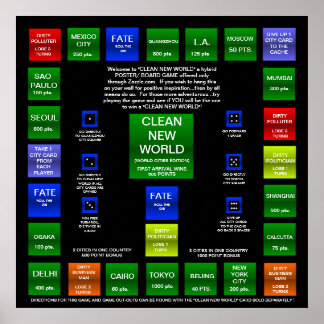 CLEAN NEW WORLD BOARD GAME (WORLD EDITION) POSTER