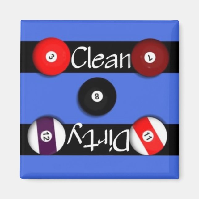 Clean or Dirty Billards Dishwasher Magnet (Front)