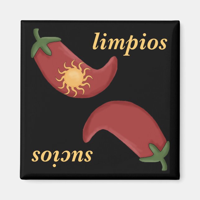 Clean or Dirty Chile & Sun Spanish Dishwasher Magnet (Front)