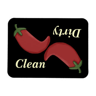 Clean or Dirty Chilli Peppers Dishwasher Magnet