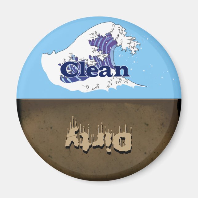 Clean or Dirty Dishwasher Magnet (Front)