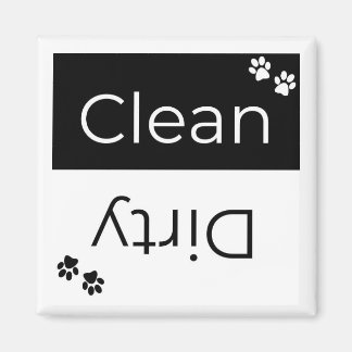 Clean or Dirty Dishwasher Magnet: Pawprints Magnet