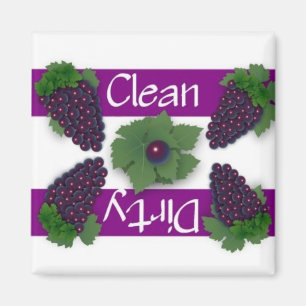 Clean or Dirty Grapes Dishwasher Magnet