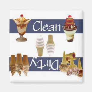 Clean or Dirty Ice Cream Dishwasher Magnet