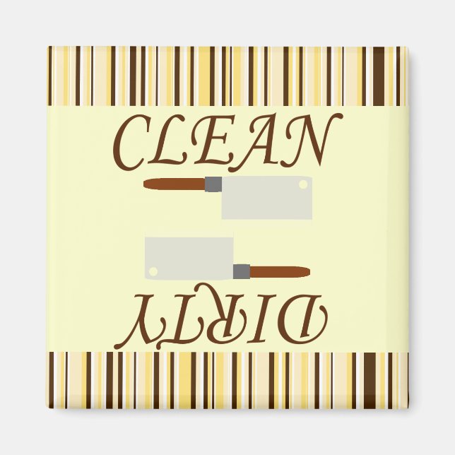 Clean or Dirty Kitchen Dishwasher Magnet (Front)