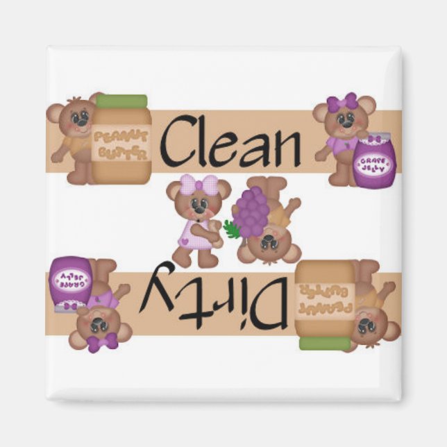 Clean or Dirty Peanut Butter and Jelly Dishwasher Magnet (Front)
