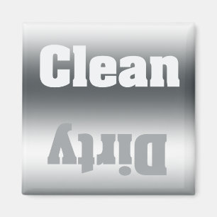 Clean or Dirty Silver Gradient Dishwasher Magnet