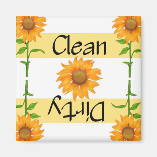 Clean or Dirty Sunflowers 2 Dishwasher Magnet (Front)
