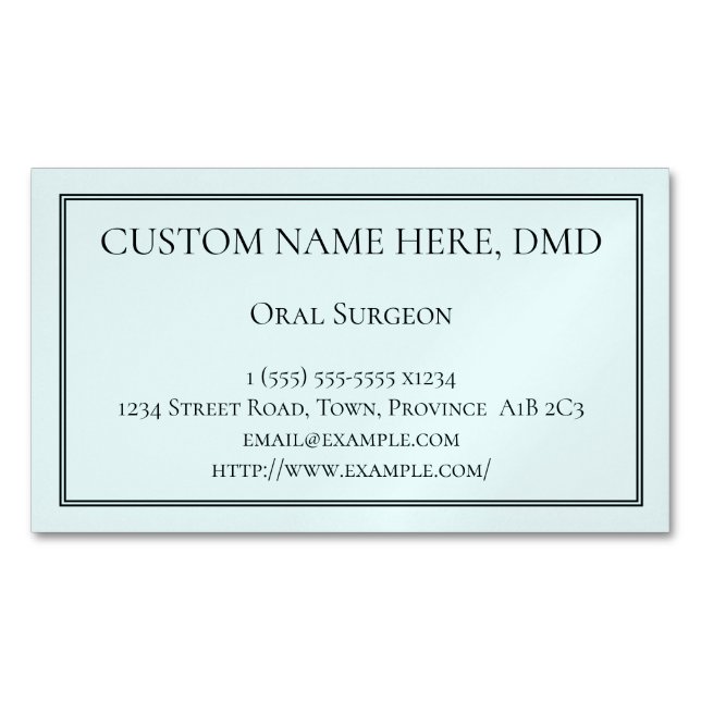 Clean Oral Surgeon Magnetic Business Card (Front)