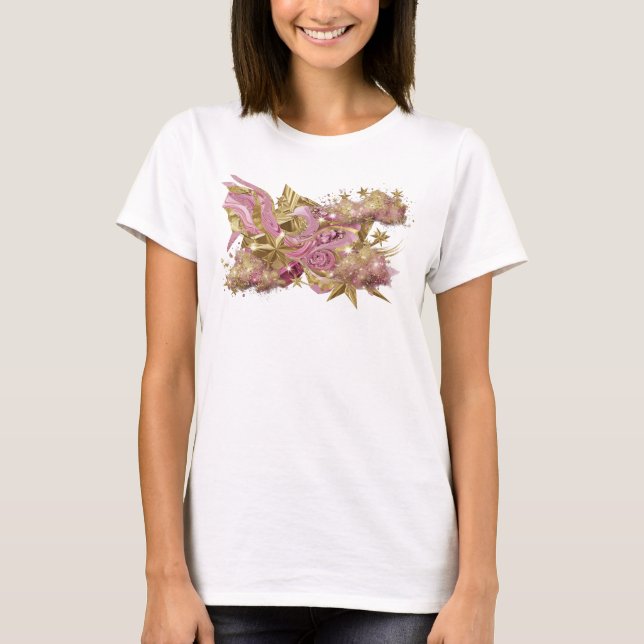 Clean Orange ABSTRACT ART Design v2 T-Shirt (Front)