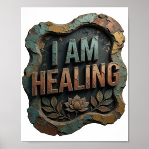 Clean Orange I AM HEALING Poster