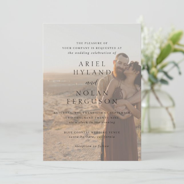 Clean Photo Modern Wedding Invitation (Standing Front)
