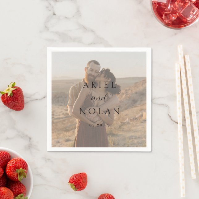 Clean Photo Modern Wedding Napkin (Insitu)