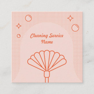 Clean Pink and Orange Cleaning Service Company Square Business Card