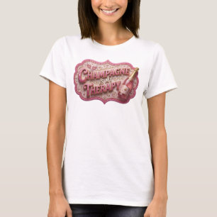 Clean Pink CHAMPAGNE IS MY THERAPY Slogan Tee
