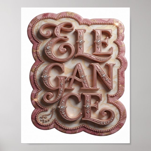 Clean Pink ELEGANCE Graphic Design Poster (Front)