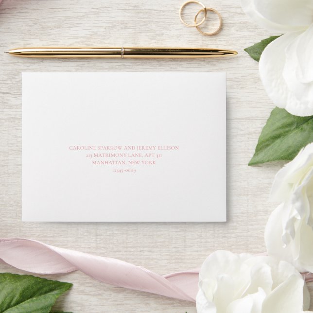Clean Pink Elegant RSVP Wedding Envelope (Wedding)