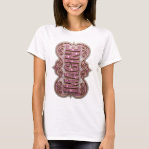 Clean Pink IMAGINE Print T-Shirt