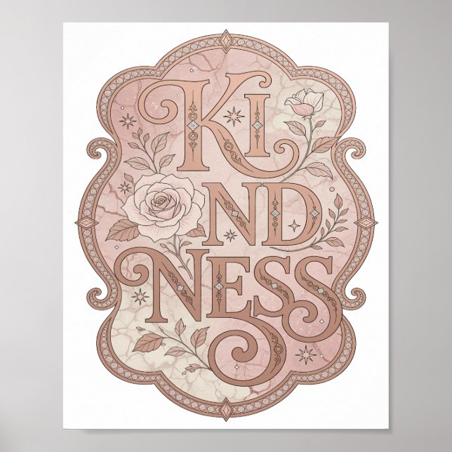 Clean Pink KINDNESS Bold Design Poster (Front)
