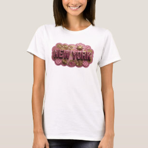Clean Pink NEW YORK Print T-Shirt
