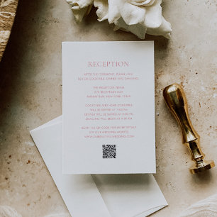 Clean Pink QR Code Elegant Wedding Enclosure Card
