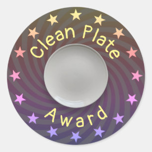 Clean plate award classic round sticker