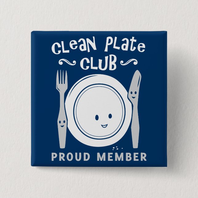 Clean Plate Club 15 Cm Square Badge (Front)