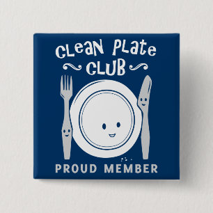 Clean Plate Club 15 Cm Square Badge