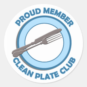 Clean Plate Club Proud Member Classic Round Sticker